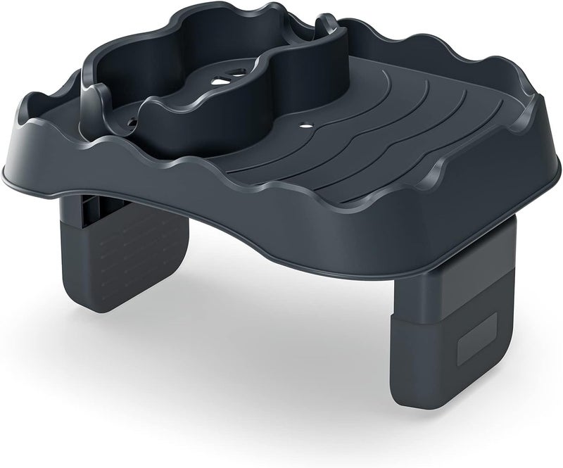 Anivia Hot Tub Table Tray, Adjustable Width 4.3" to 7.7" Hot Tub Accessories for Intex PureSpa, Nonslip Caddy Holds 2 Drinks, Keep Snacks-Drinks Handy and Dry,Fits Outdoor Inflatable Spa/Pool (Gray) - Image 1